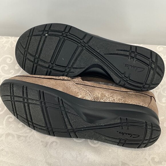 Clarks Women's 7 1/2 Metallic Bronze Loafer Ellowyn Lu - Picture 7 of 7